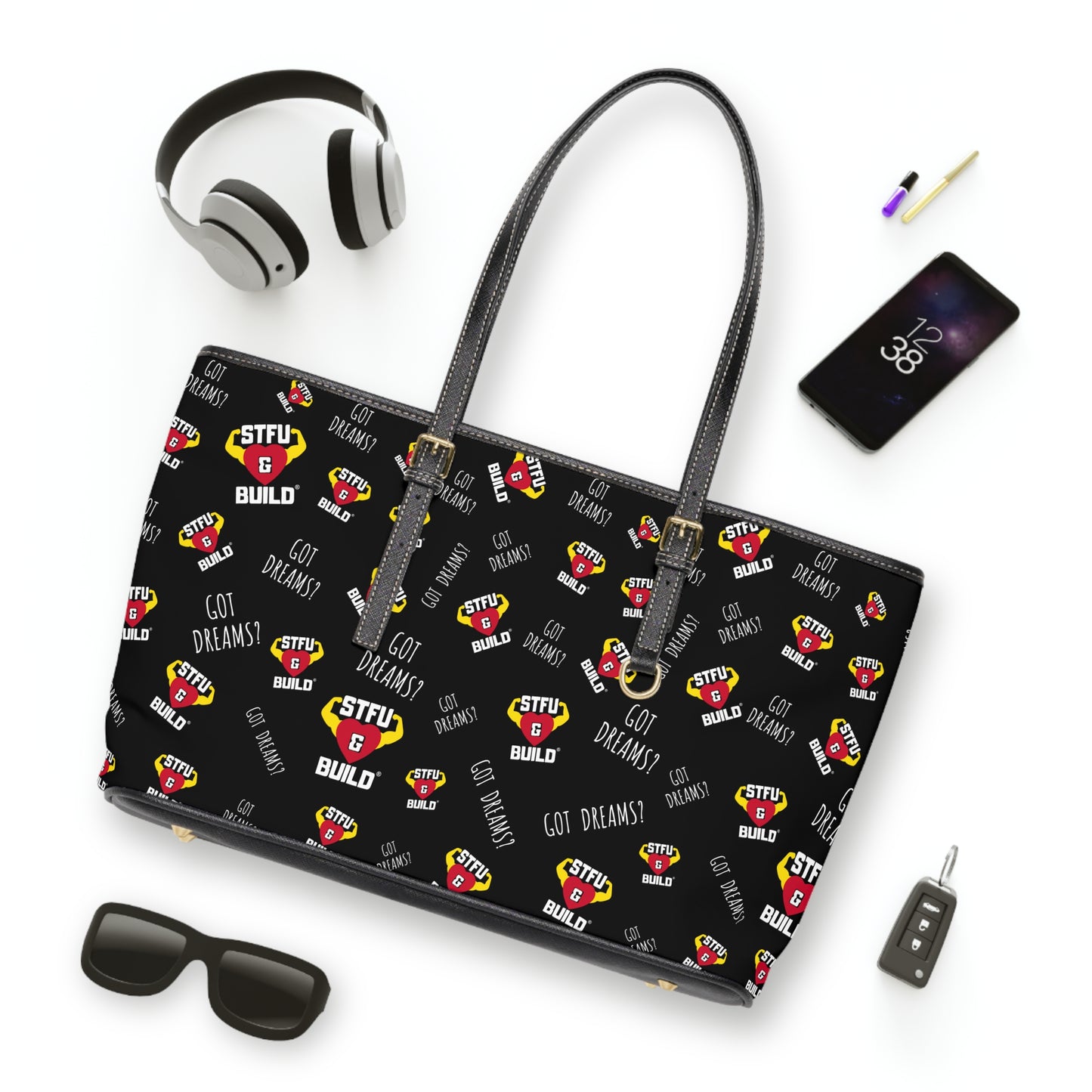 STFU & BUILD® - Classic Collage - Faux Leather Shoulder Bag