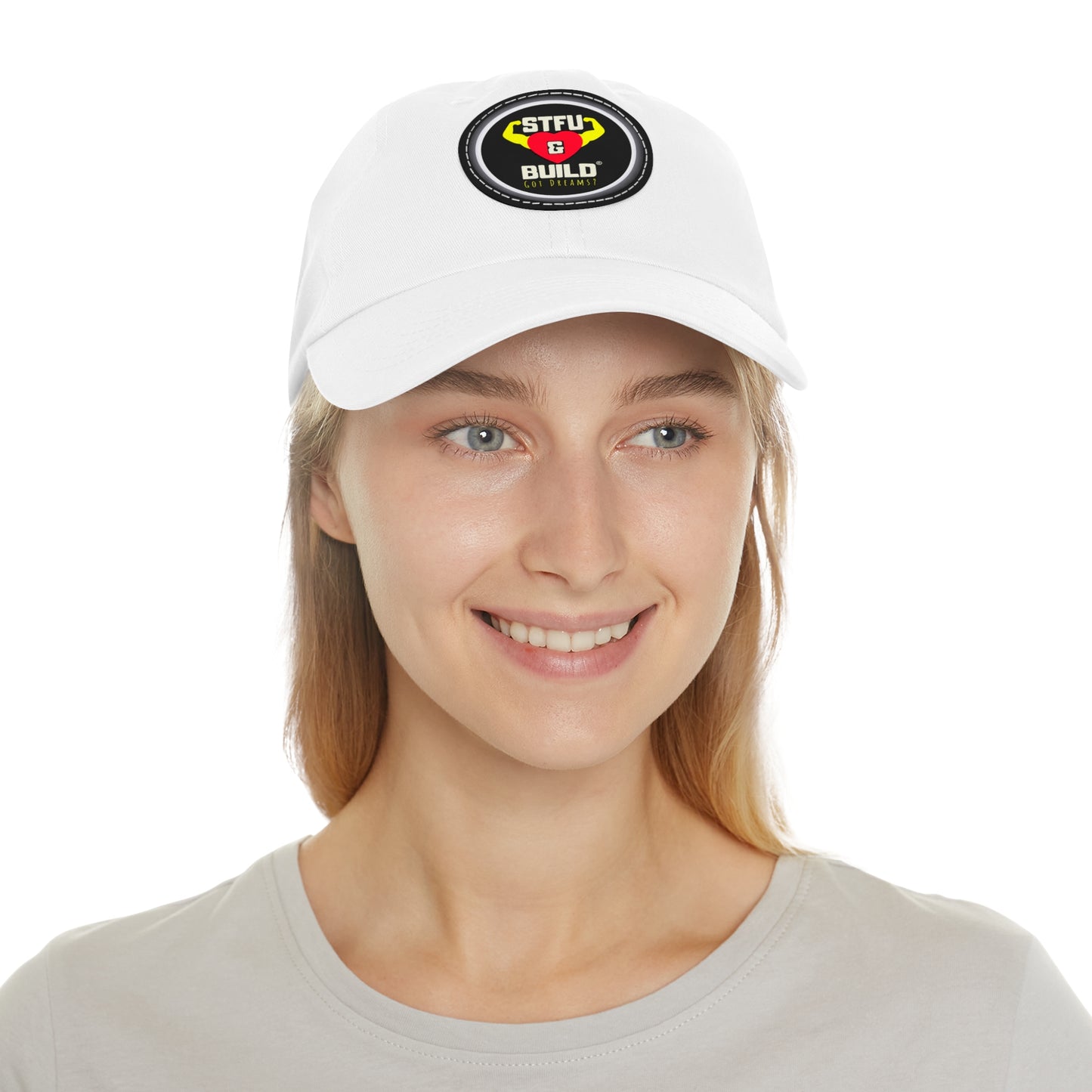 STFU & Build Dad Hat with Leather Patch, Casual Dad Hat, Gift for Dads, Outdoor Hat, Unique Father's Day Gift, Stylish Dad Accessories