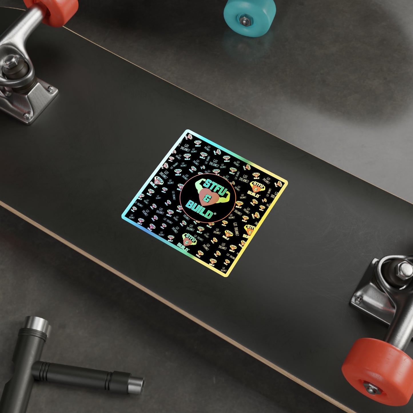 STFU & BUILD® - Classic Collage - Holographic Die-cut Stickers