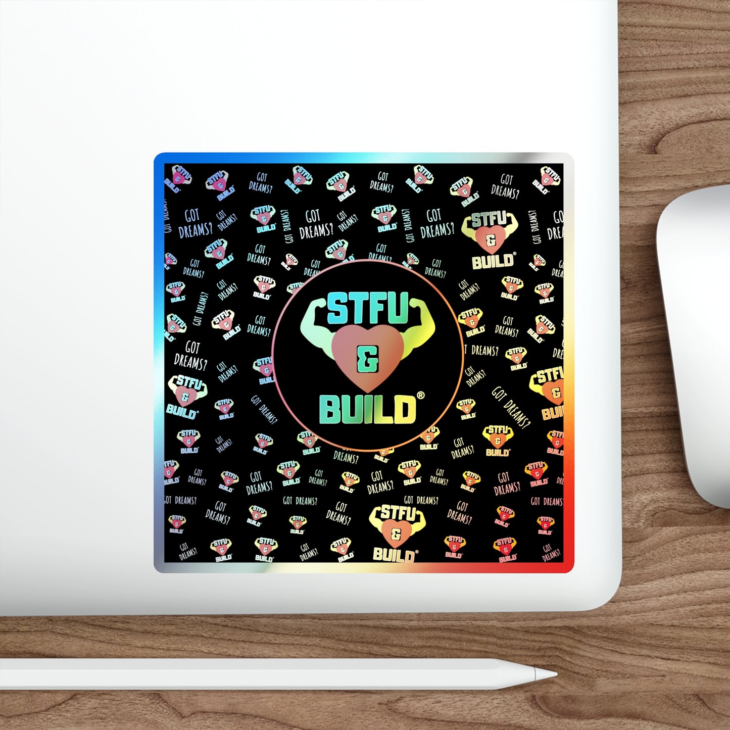 STFU & BUILD® - Classic Collage - Holographic Die-cut Stickers