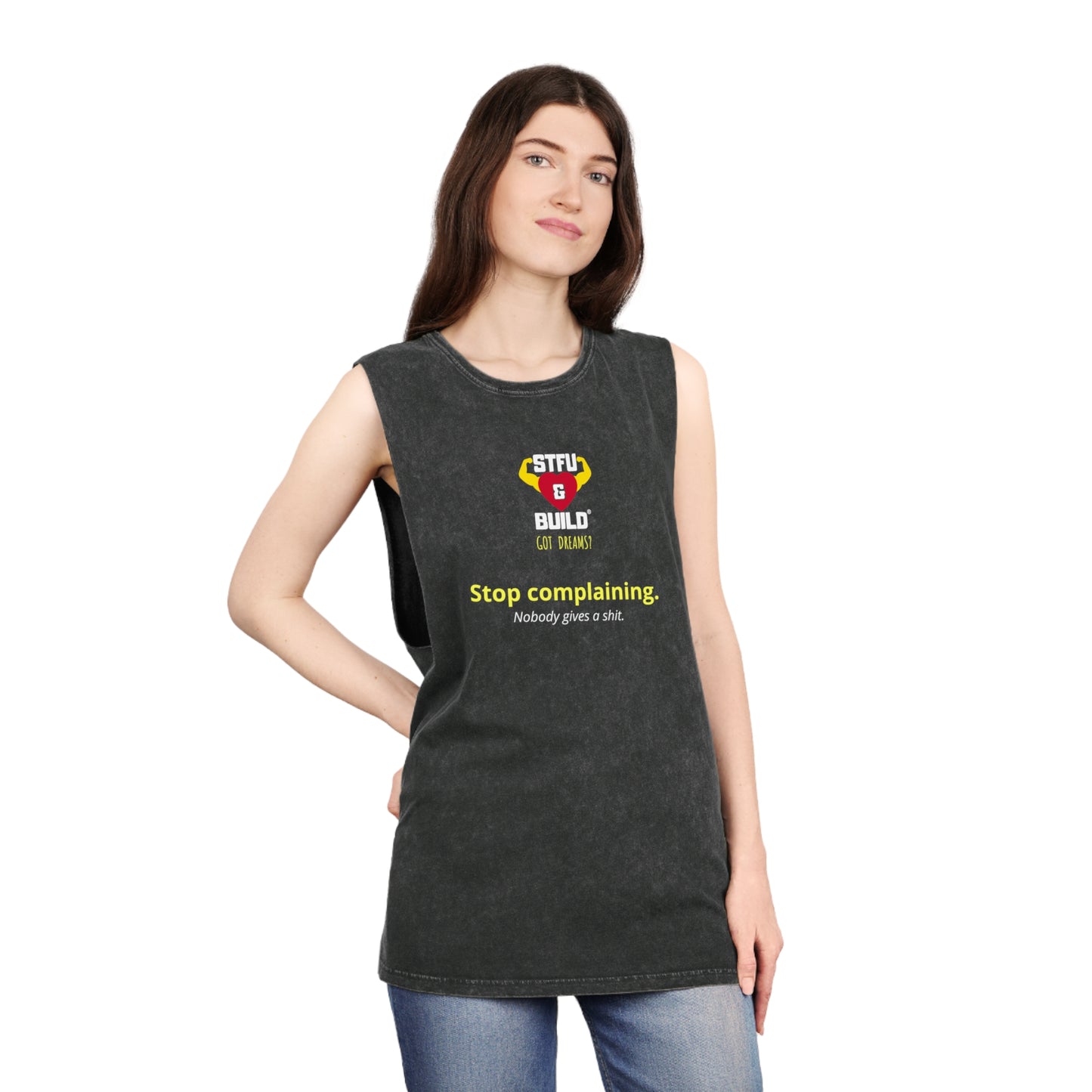 STFU & BUILD® - Stop Complaining - Unisex Stonewash Tank Top