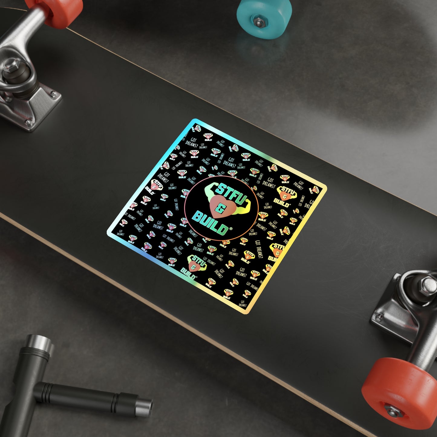 STFU & BUILD® - Classic Collage - Holographic Die-cut Stickers
