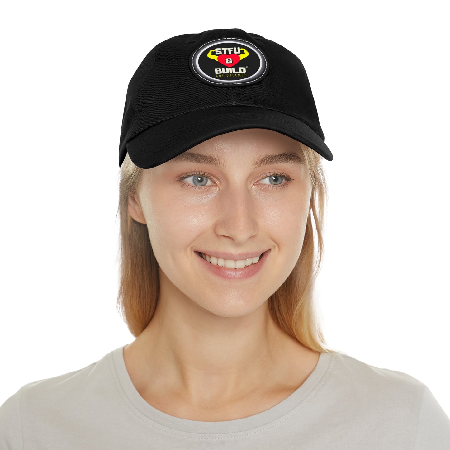 STFU & Build Dad Hat with Leather Patch, Casual Dad Hat, Gift for Dads, Outdoor Hat, Unique Father's Day Gift, Stylish Dad Accessories