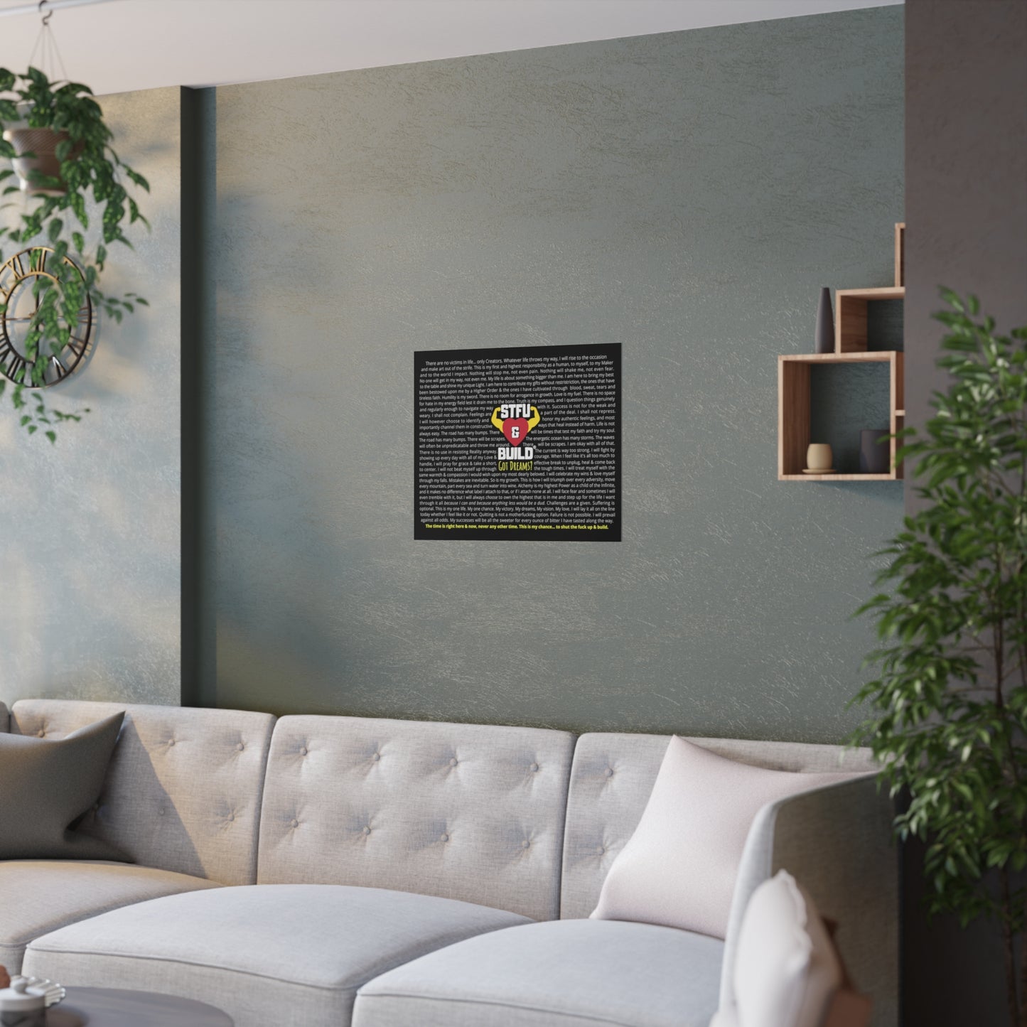STFU & BUILD® - High Voltage Warrior Creed - Satin Poster