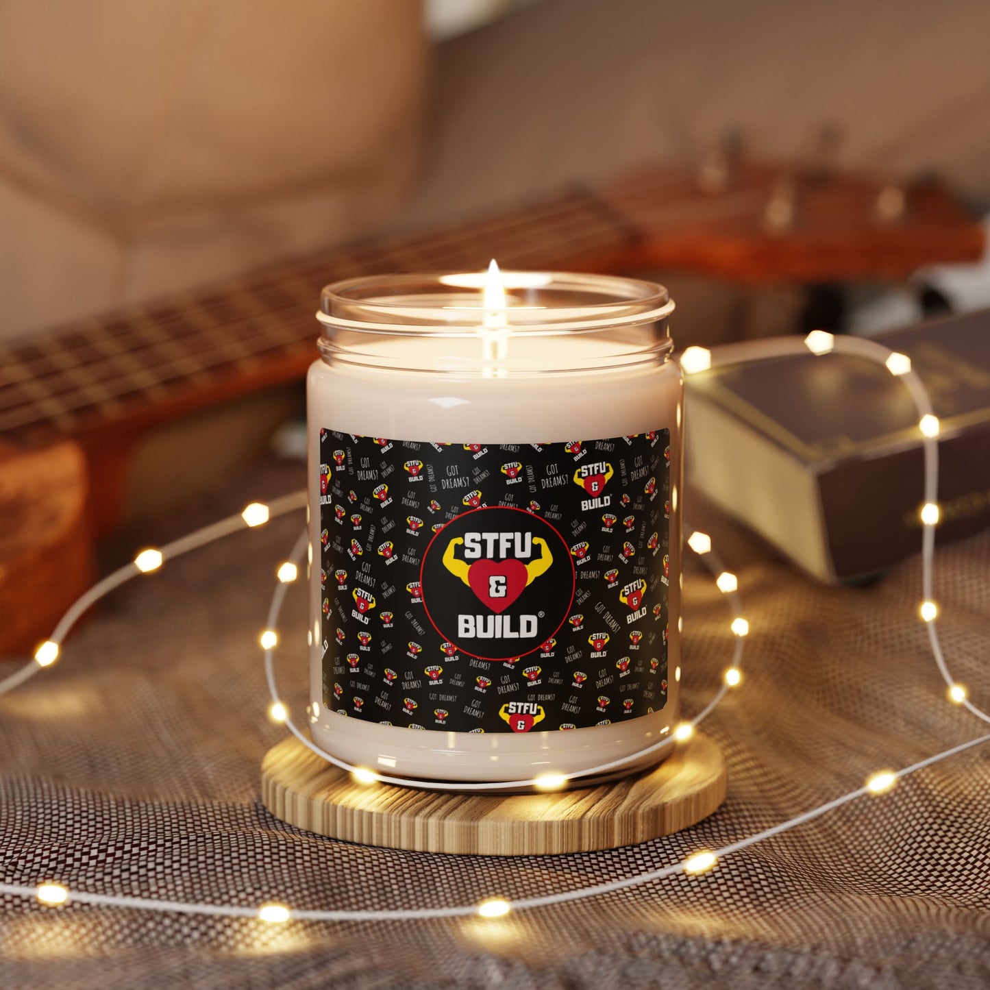 STFU & BUILD® Classic Collage Center Logo- Scented Candle, 9oz