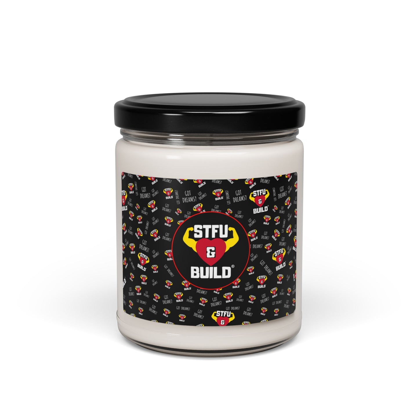 STFU & BUILD® Classic Collage Center Logo- Scented Candle, 9oz