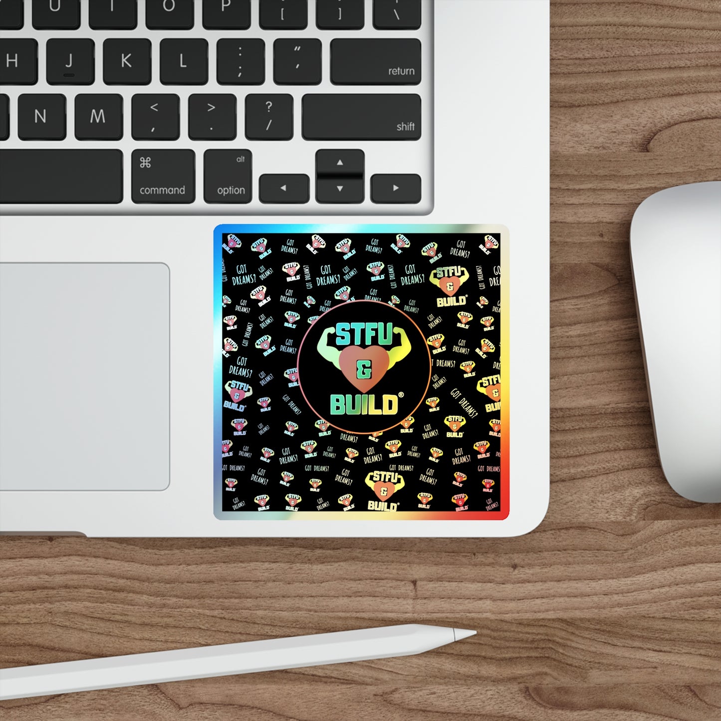 STFU & BUILD® - Classic Collage - Holographic Die-cut Stickers