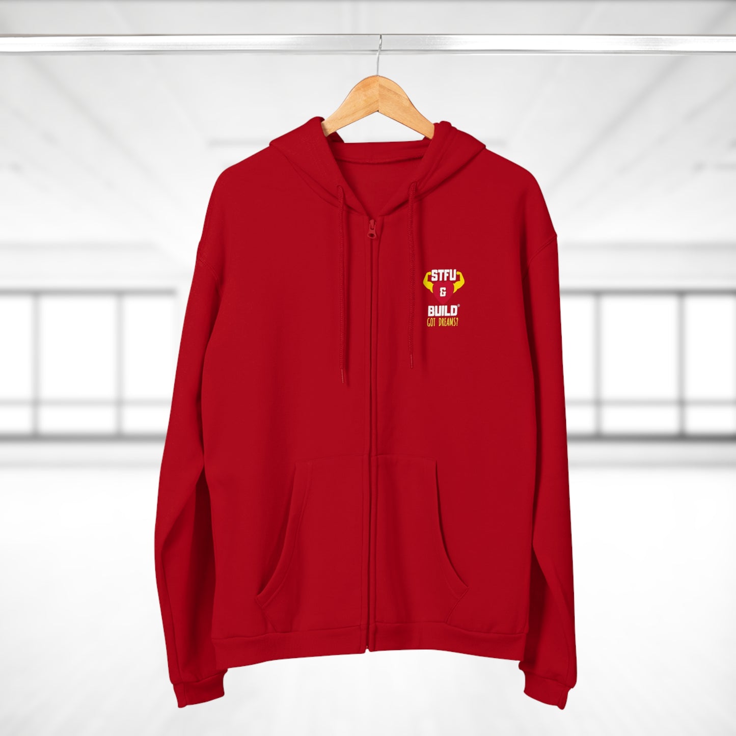 STFU & BUILD - Classic Got Dreams - Failure Is Not A Motherf*cking Option - Women's Hooded Zip Sweatshirt