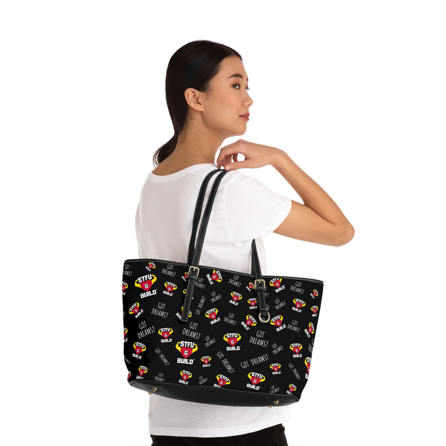 STFU & BUILD® - Classic Collage - Faux Leather Shoulder Bag