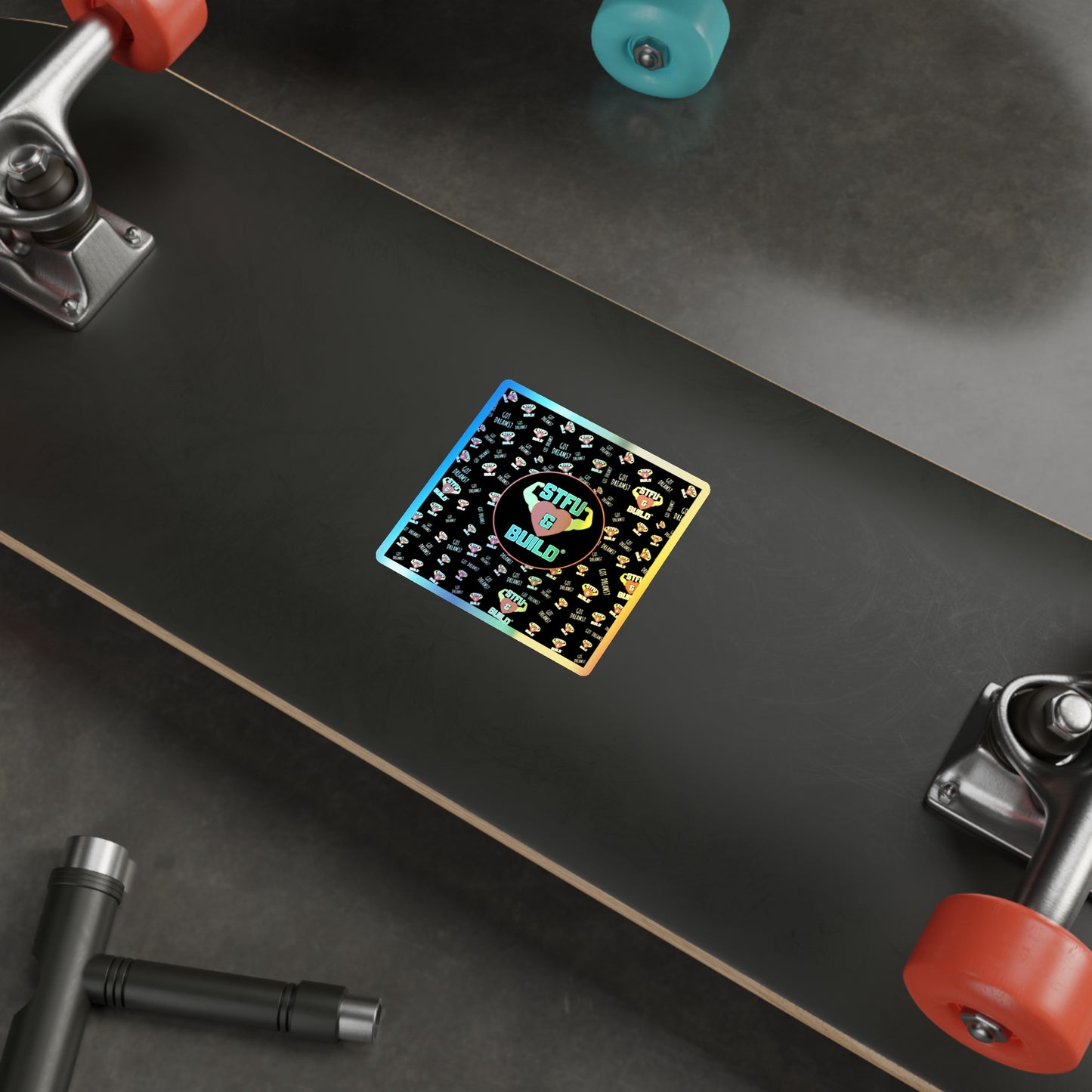 STFU & BUILD® - Classic Collage - Holographic Die-cut Stickers