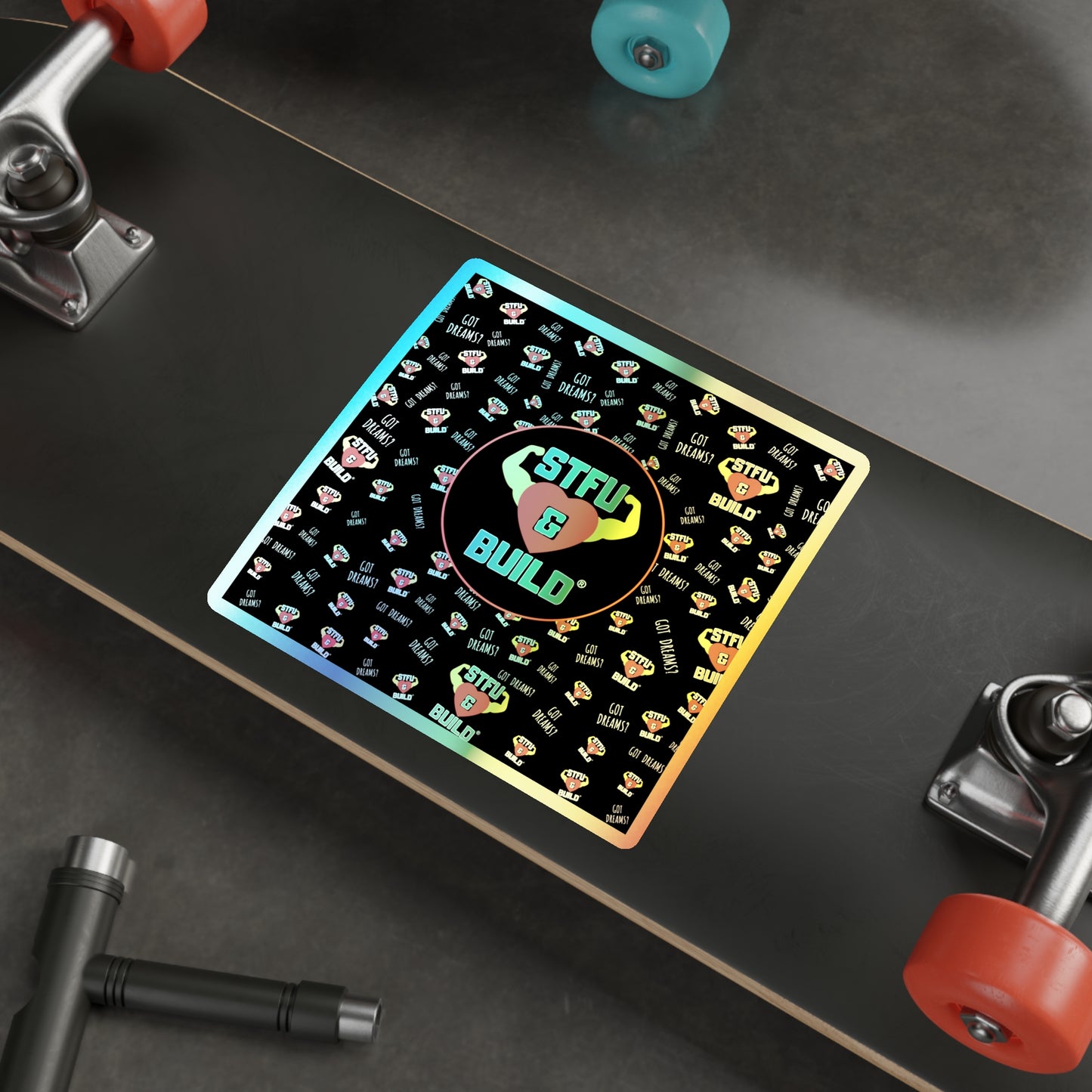 STFU & BUILD® - Classic Collage - Holographic Die-cut Stickers