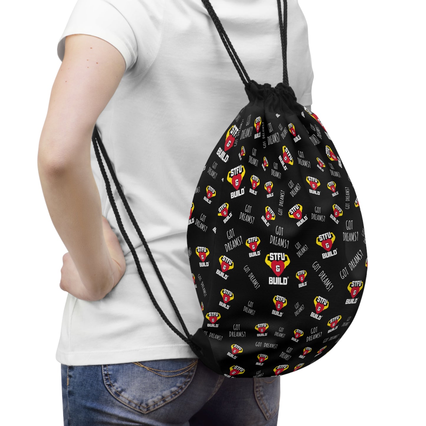 STFU & BUILD® - Classic Collage - Drawstring Bag
