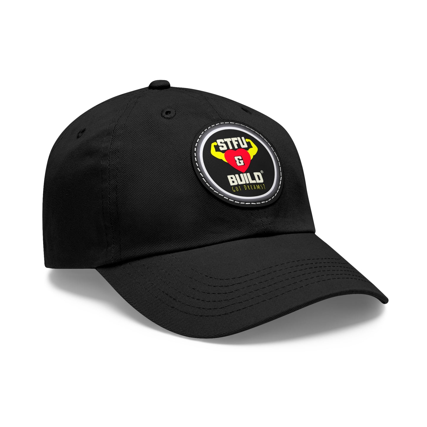 STFU & Build Dad Hat with Leather Patch, Casual Dad Hat, Gift for Dads, Outdoor Hat, Unique Father's Day Gift, Stylish Dad Accessories