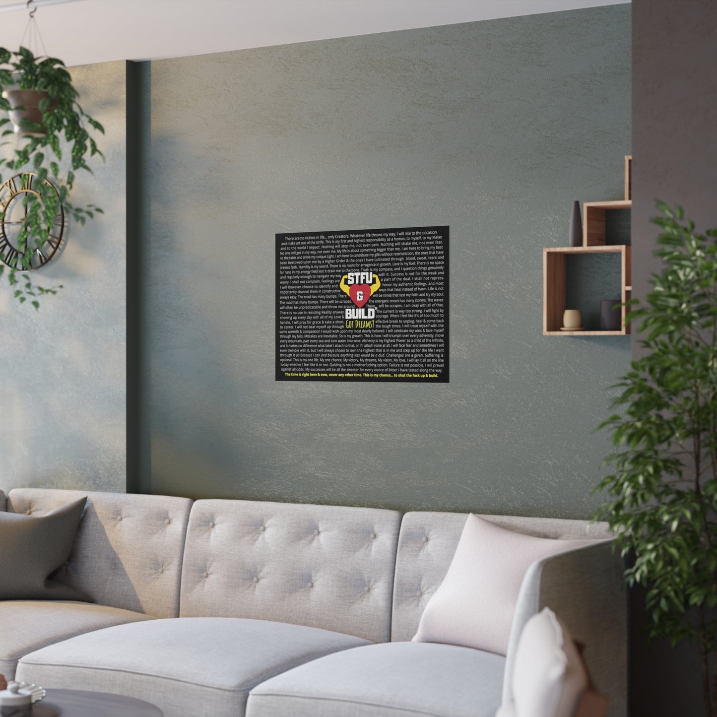 STFU & BUILD® - High Voltage Warrior Creed - Satin Poster
