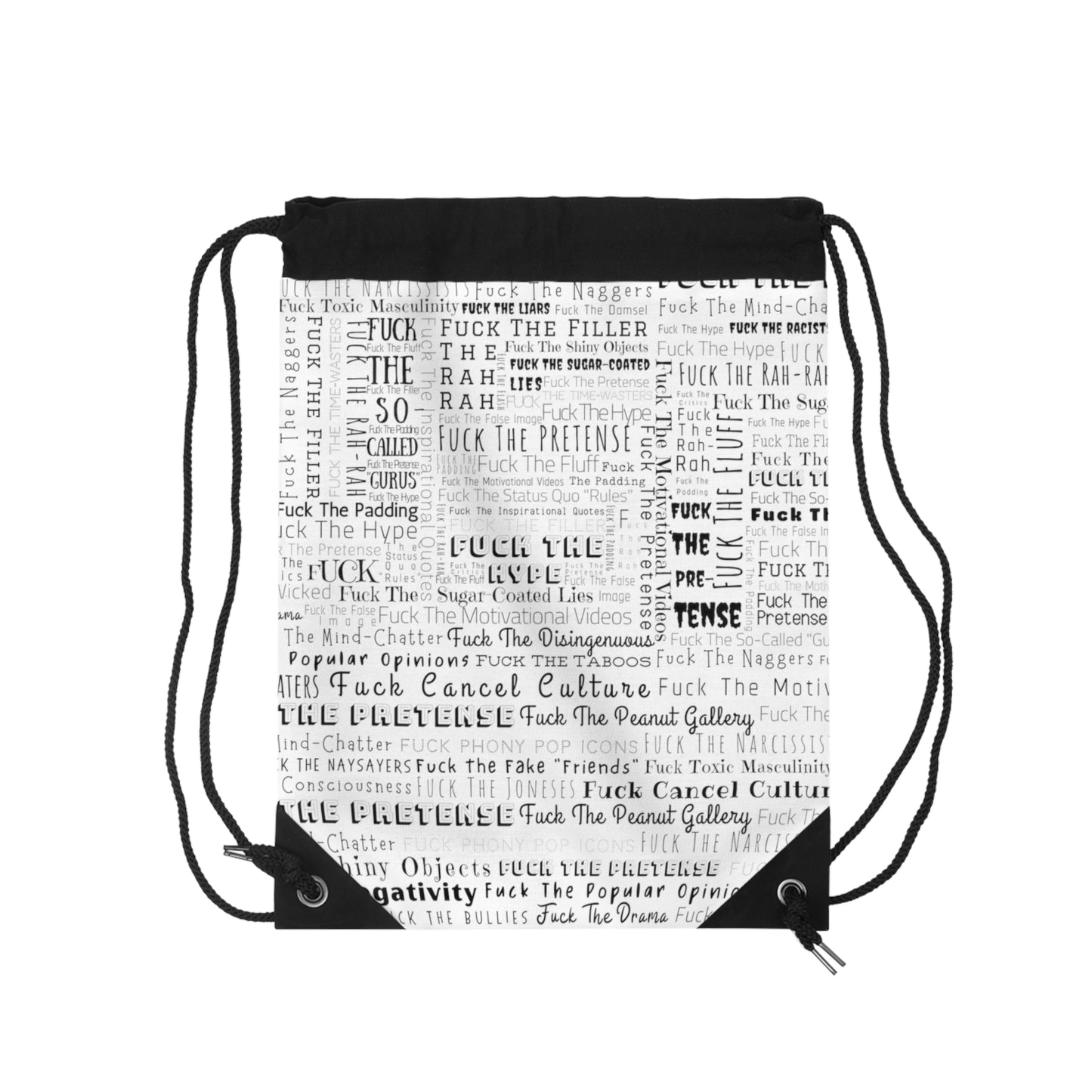 STFU & BUILD® - Word Art Wrap - White - Drawstring Bag