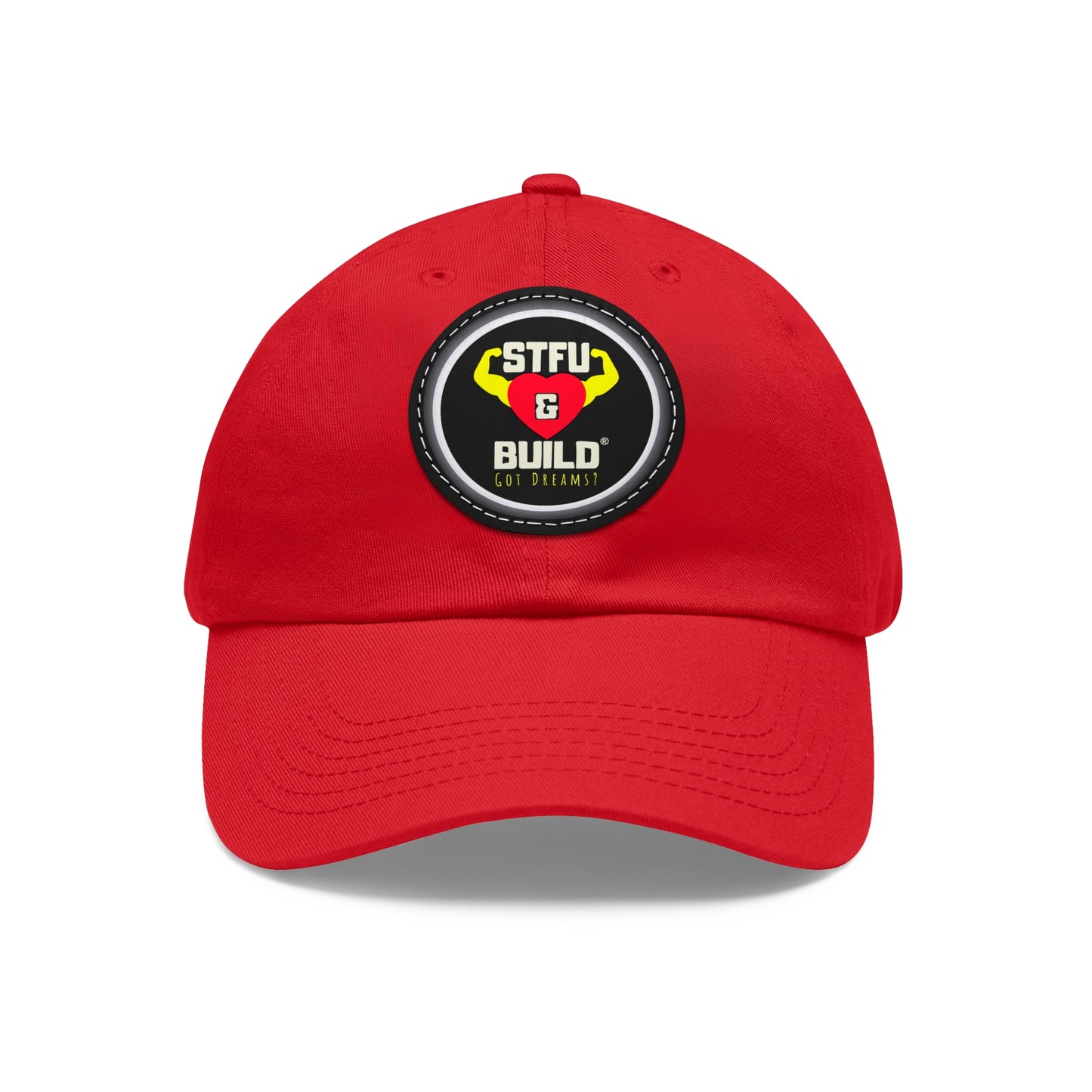 STFU & Build Dad Hat with Leather Patch, Casual Dad Hat, Gift for Dads, Outdoor Hat, Unique Father's Day Gift, Stylish Dad Accessories