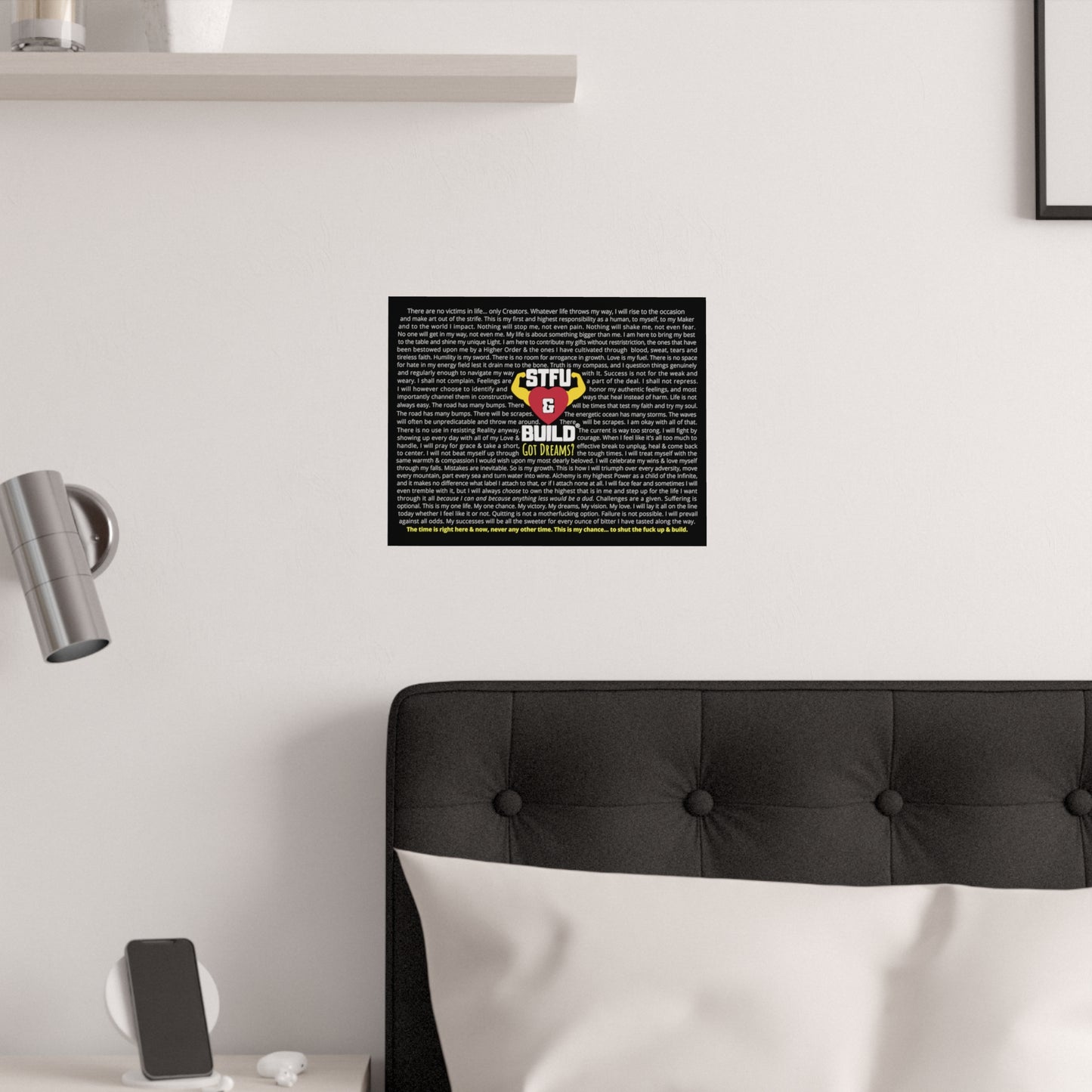 STFU & BUILD® - High Voltage Warrior Creed - Satin Poster