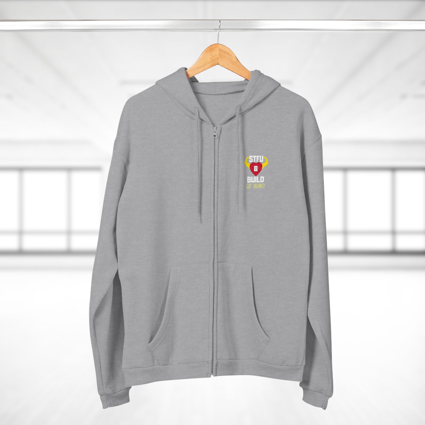 STFU & BUILD - Classic Got Dreams - Failure Is Not A Motherf*cking Option - Women's Hooded Zip Sweatshirt