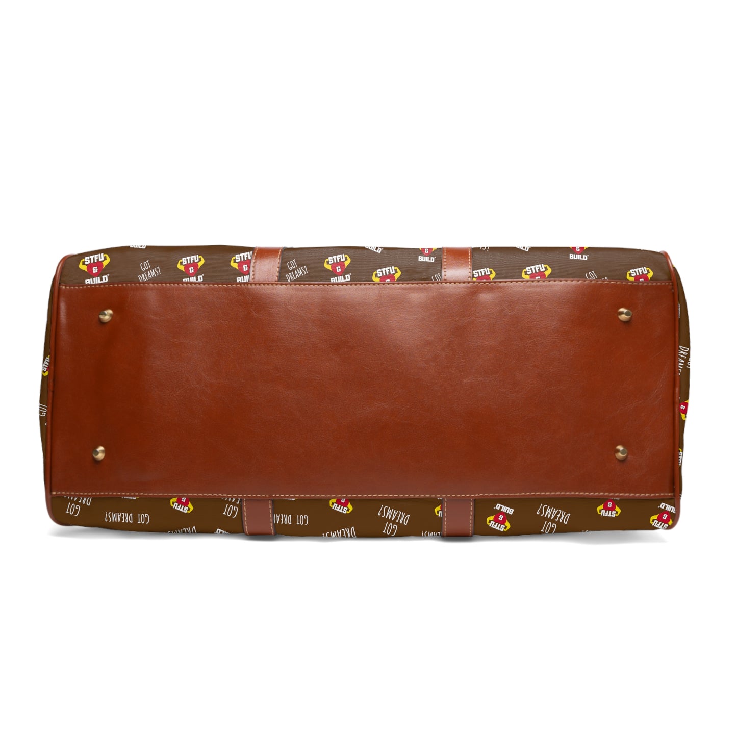STFU & BUILD® - Classic Collage - Vintage Brown - Waterproof Travel Bag