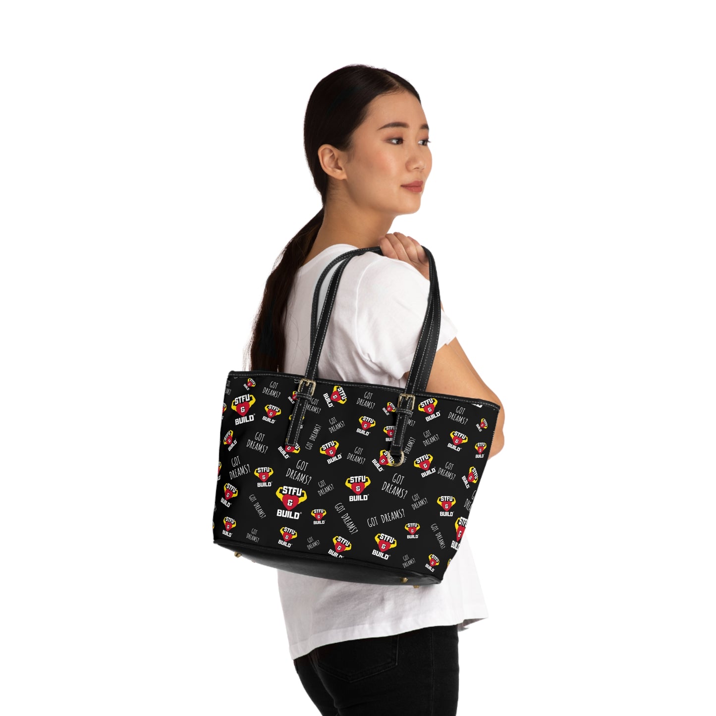 STFU & BUILD® - Classic Collage - Faux Leather Shoulder Bag