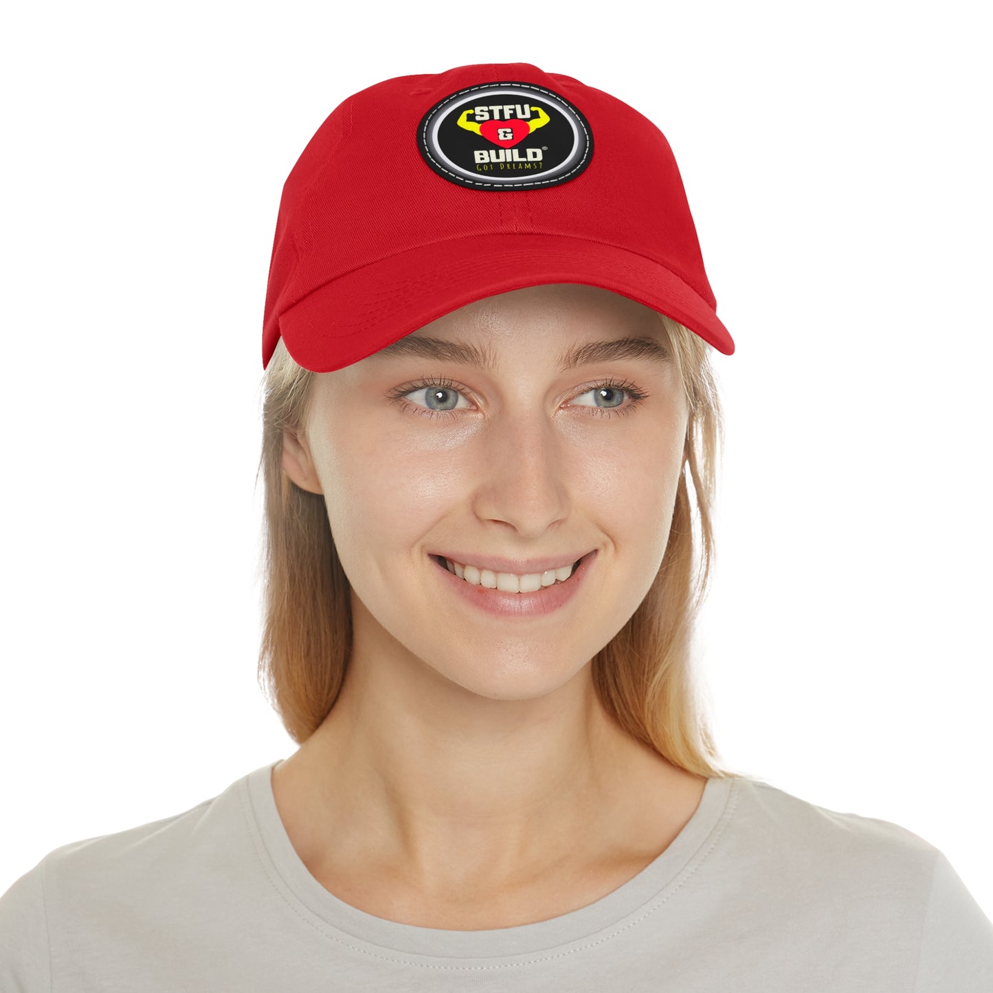 STFU & Build Dad Hat with Leather Patch, Casual Dad Hat, Gift for Dads, Outdoor Hat, Unique Father's Day Gift, Stylish Dad Accessories