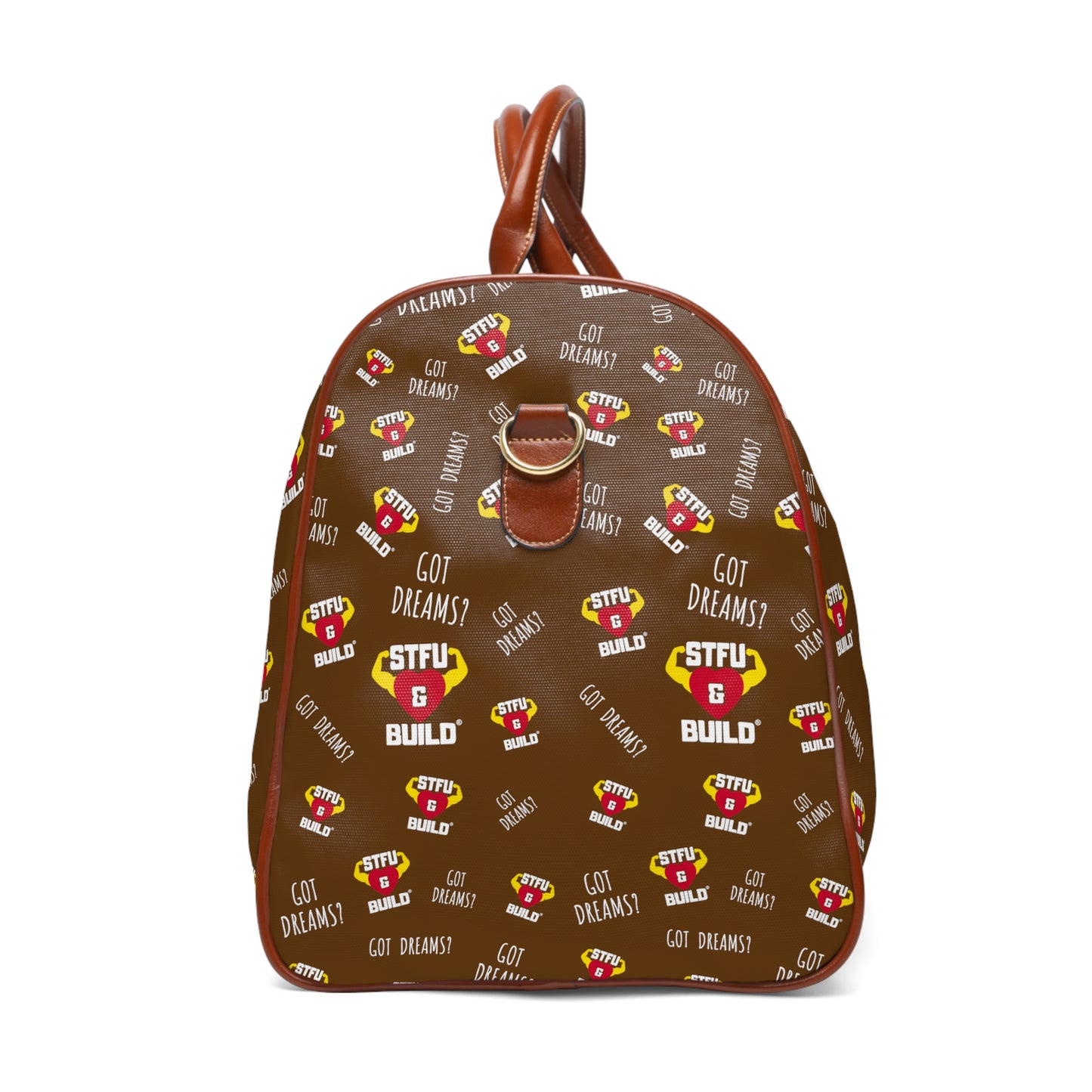 STFU & BUILD® - Classic Collage - Vintage Brown - Waterproof Travel Bag