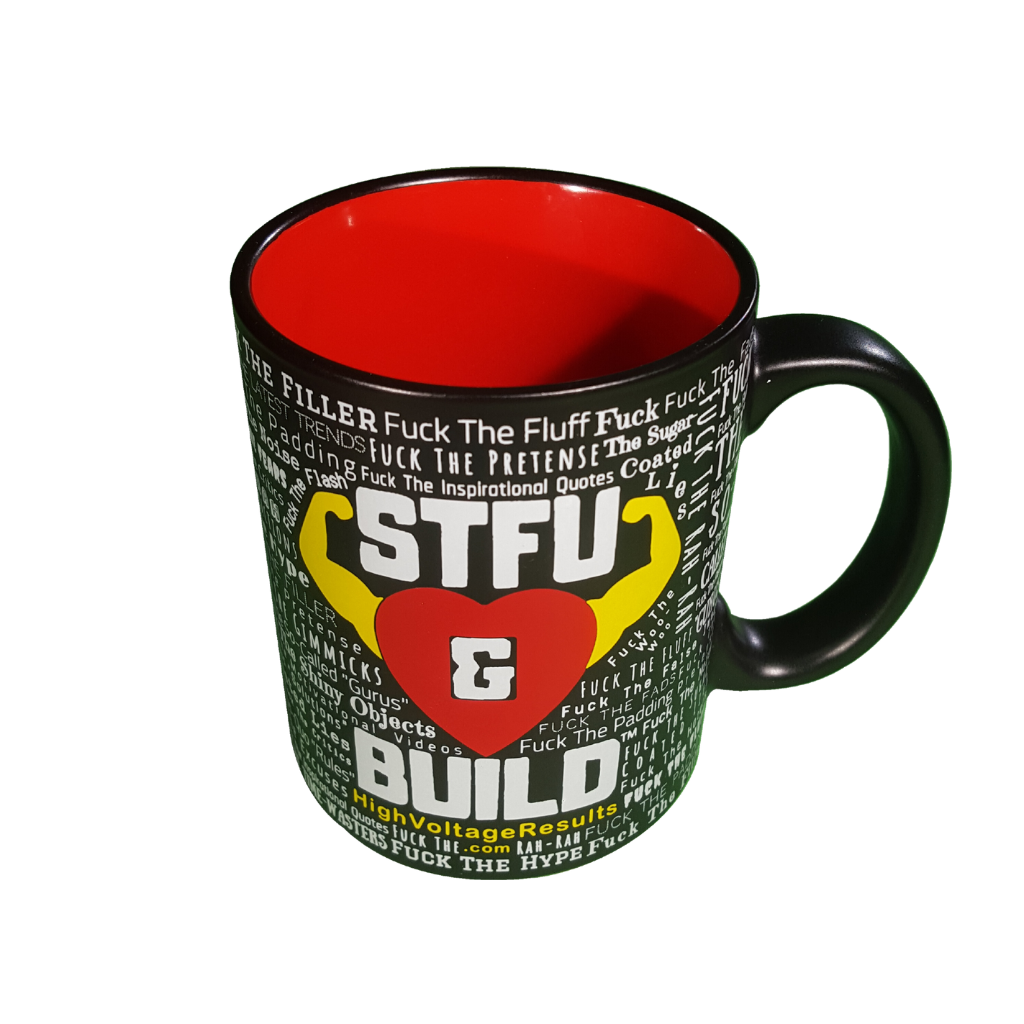STFU & BUILD® | Limited Edition "Word Art Wrap" — Power Mug (Special Inventory Release | While Supplies Last)