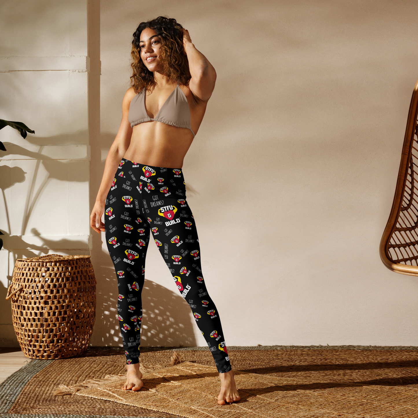 STFU & BUILD® | “Got Dreams? — Classic Collage” — Yoga Leggings