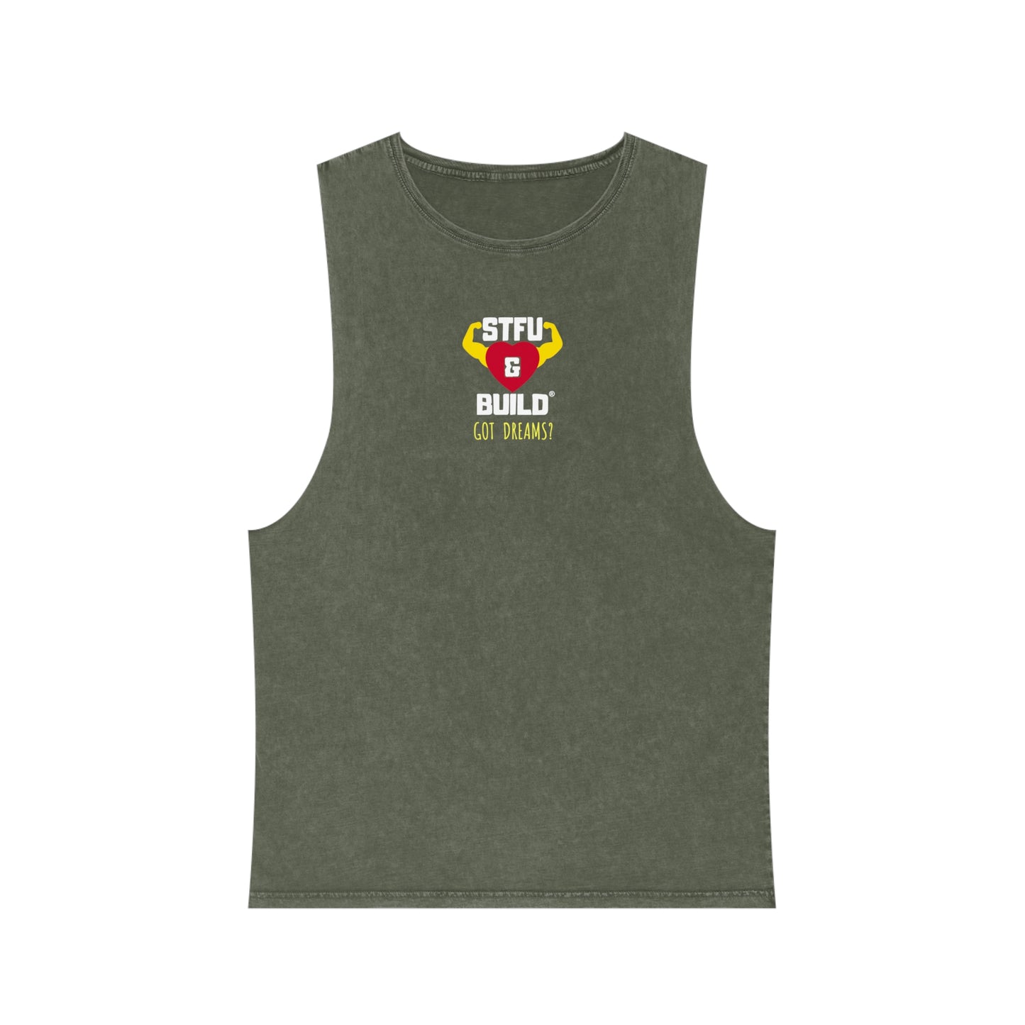 STFU & BUILD® - Classic - Got Dreams? - Unisex Stonewash Tank Top
