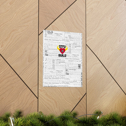 STFU & BUILD - Word Art Wrap - White Background - Premium Matte Vertical Posters