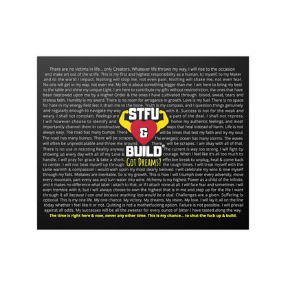 STFU & BUILD® - High Voltage Warrior Creed - Satin Poster