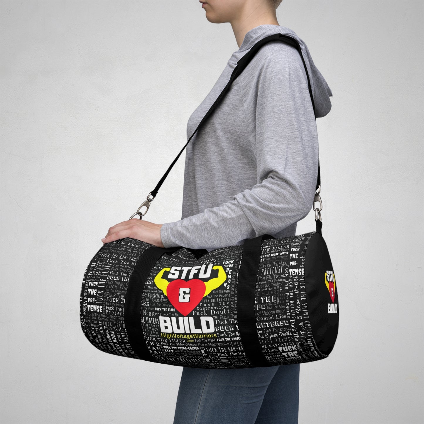 STFU & BUILD®- Word Art Wrap- Duffel Bag