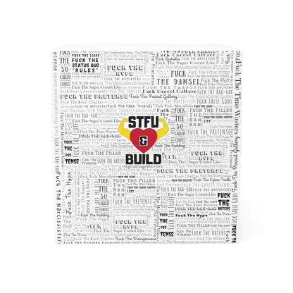 STFU & BUILD® - Word Art Wrap - White - Note Cube