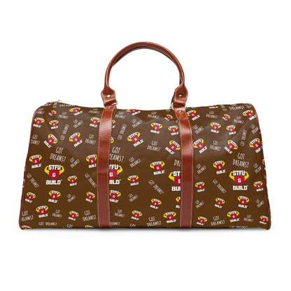 STFU & BUILD® - Classic Collage - Vintage Brown - Waterproof Travel Bag