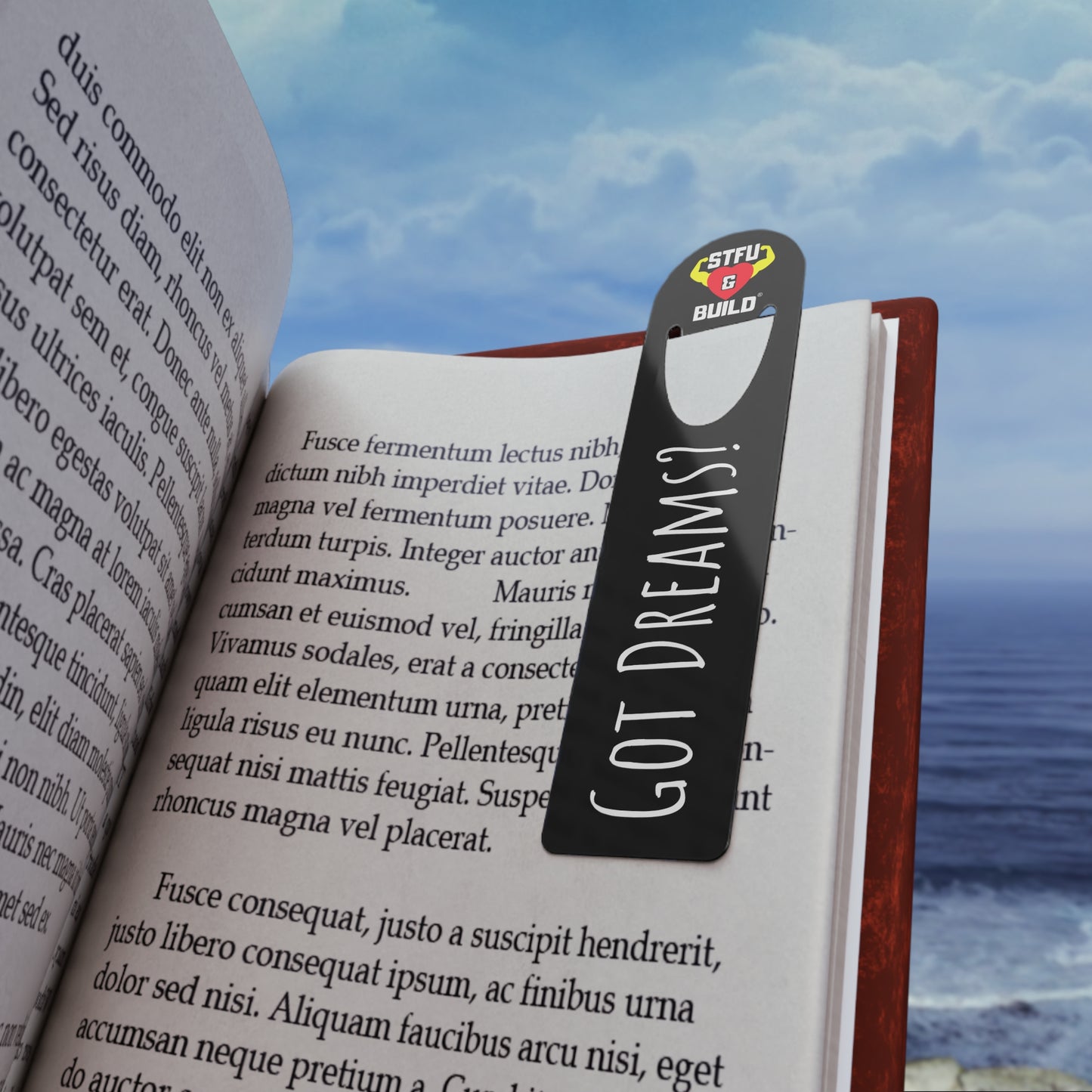 STFU & BUILD® - Classic Logo - Got Dreams? - Black Background - Bookmark