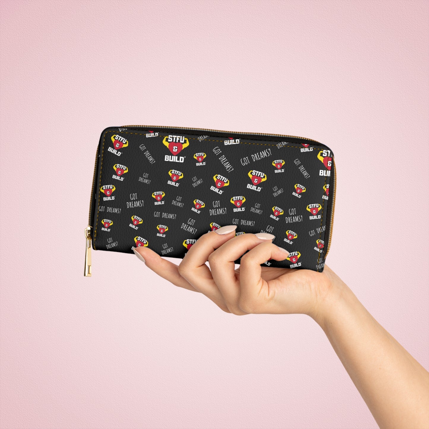 STFU & BUILD® | Classic Collage — Zipper Wallet