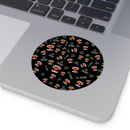 STFU & BUILD® - Classic Collage - Round Vinyl Stickers