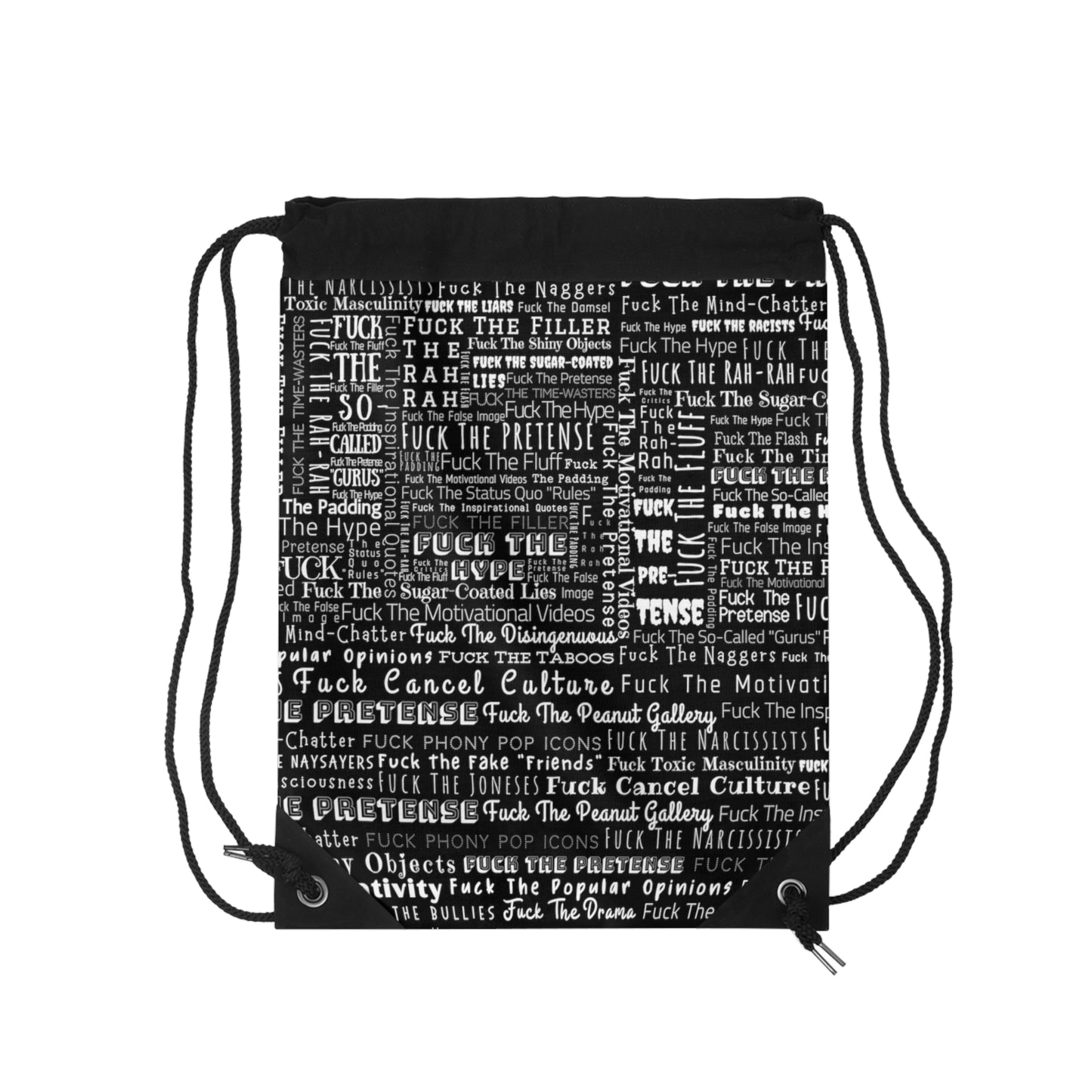 STFU & BUILD® - Word Art Wrap - Black - Drawstring Bag