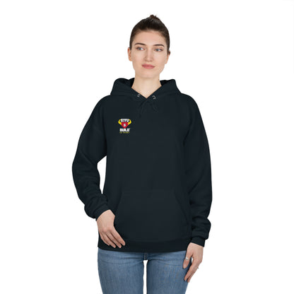 STFU & BUILD® - Don't let the monsters trip you up - Back Design - Unisex EcoSmart® Pullover Hoodie Sweatshirt