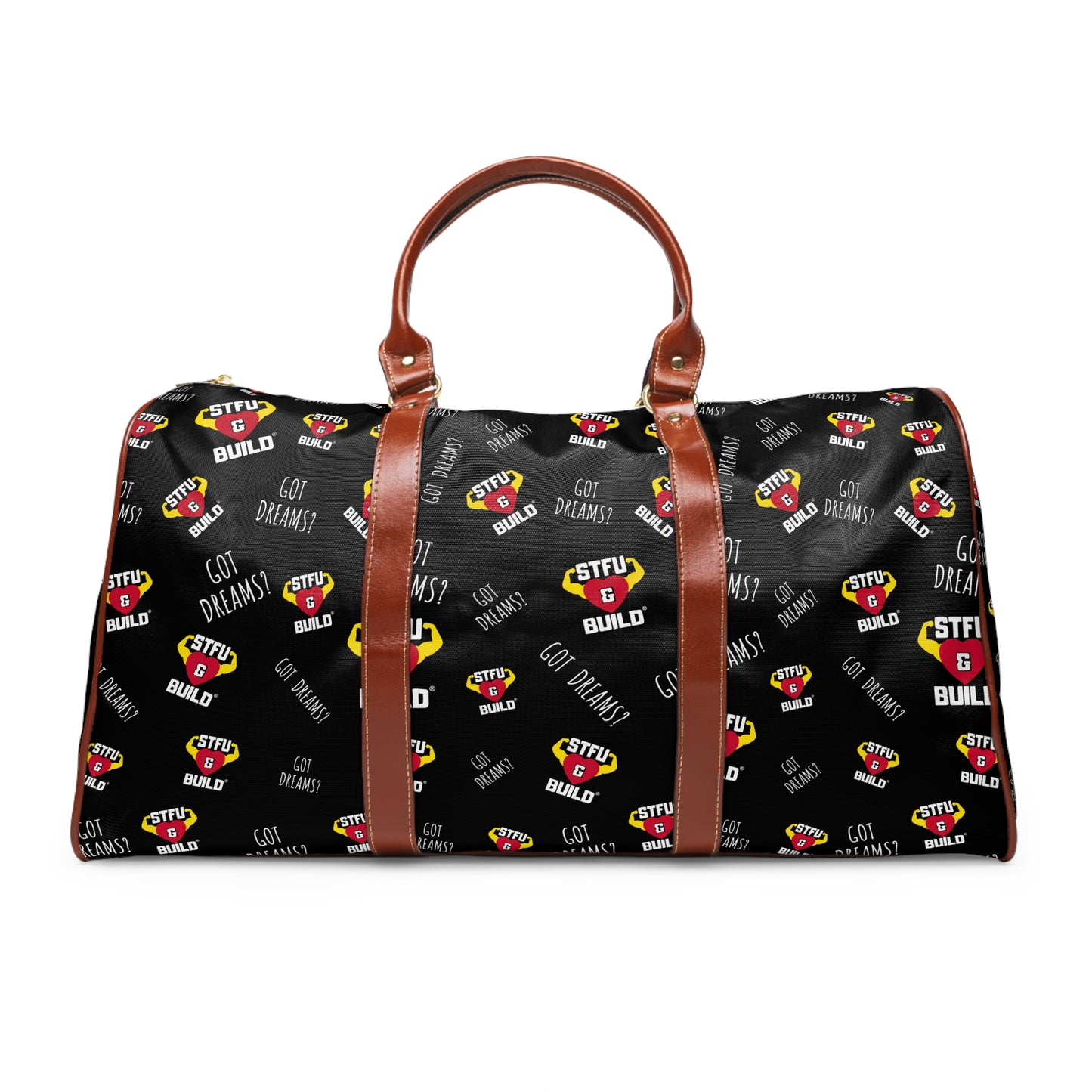 STFU & BUILD® - Classic Collage - Black - Waterproof Travel Bag