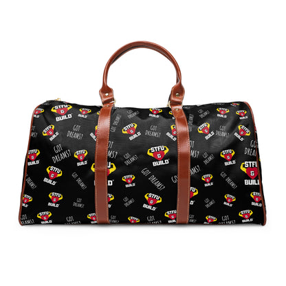 STFU & BUILD® - Classic Collage - Black - Waterproof Travel Bag