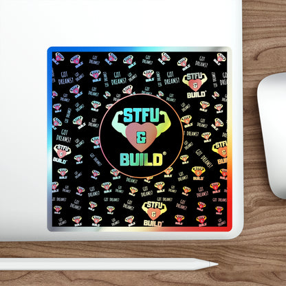 STFU & BUILD® - Classic Collage - Holographic Die-cut Stickers