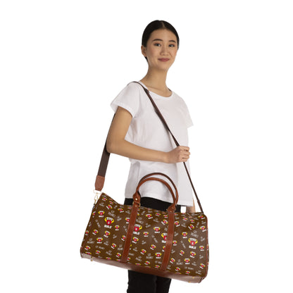 STFU & BUILD® - Classic Collage - Vintage Brown - Waterproof Travel Bag