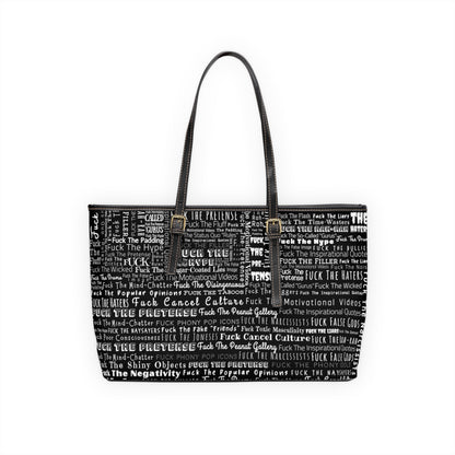 STFU & BUILD® - Word Art Wrap - Black - Faux Leather Shoulder Bag