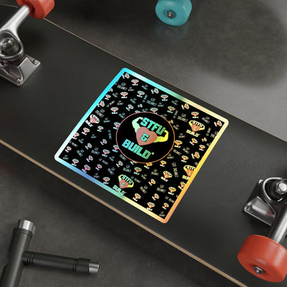 STFU & BUILD® - Classic Collage - Holographic Die-cut Stickers