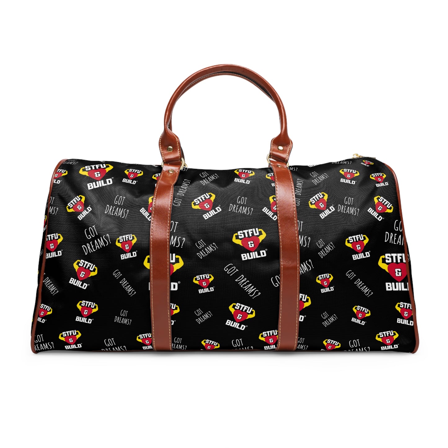 STFU & BUILD® - Classic Collage - Black - Waterproof Travel Bag