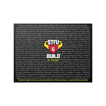 STFU & BUILD® - High Voltage Warrior Creed - Satin Poster