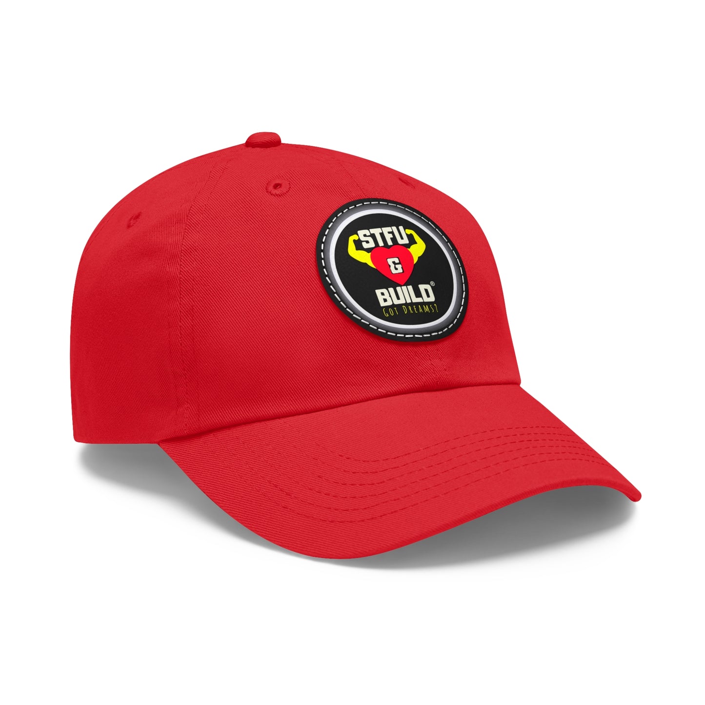 STFU & Build Dad Hat with Leather Patch, Casual Dad Hat, Gift for Dads, Outdoor Hat, Unique Father's Day Gift, Stylish Dad Accessories