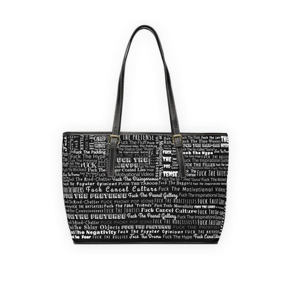 STFU & BUILD® - Word Art Wrap - Black - Faux Leather Shoulder Bag