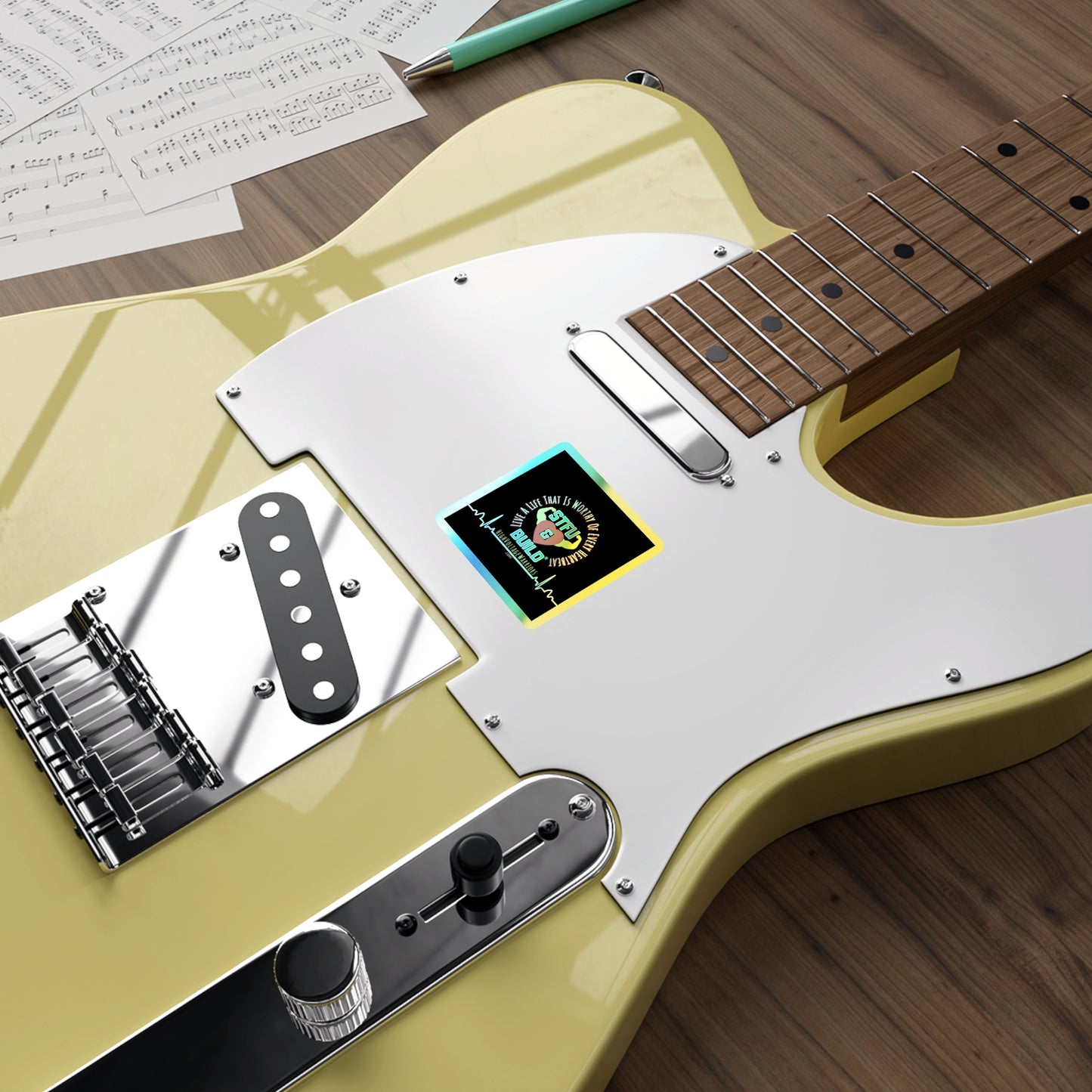 STFU & BUILD® - Live A Life That's Worthy Of Every Heartbeat - Holographic Die-cut Stickers